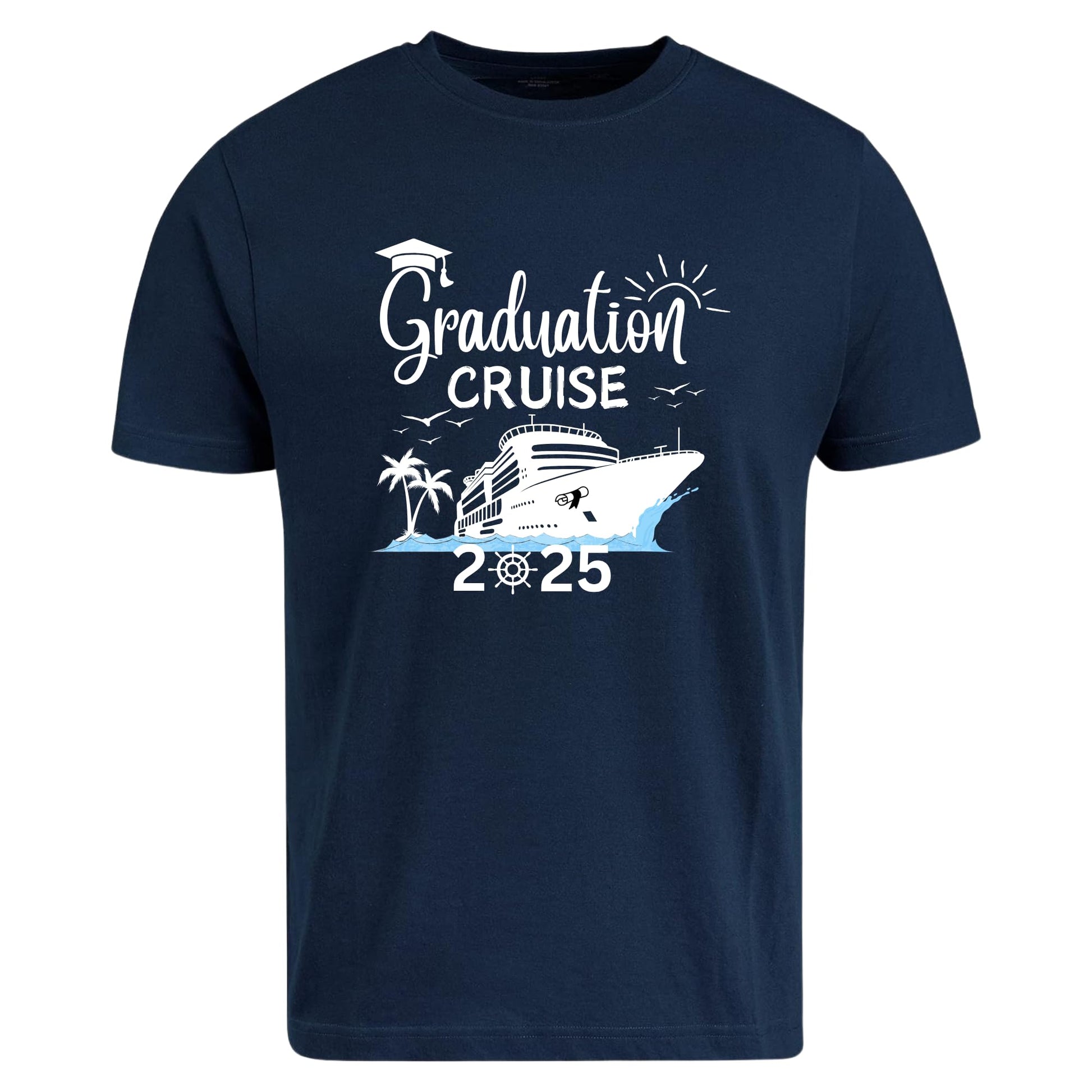 Be Buz Custom Graduation Cruise T Shirt Class of 2025 Personalized Family Vacation T-Shirt Matching Senior Trip Tee for Mom, Dad, Siblings Group - Top Tee