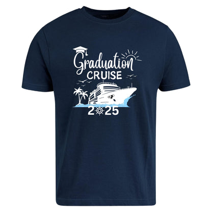 Be Buz Custom Graduation Cruise T Shirt Class of 2025 Personalized Family Vacation T-Shirt Matching Senior Trip Tee for Mom, Dad, Siblings Group