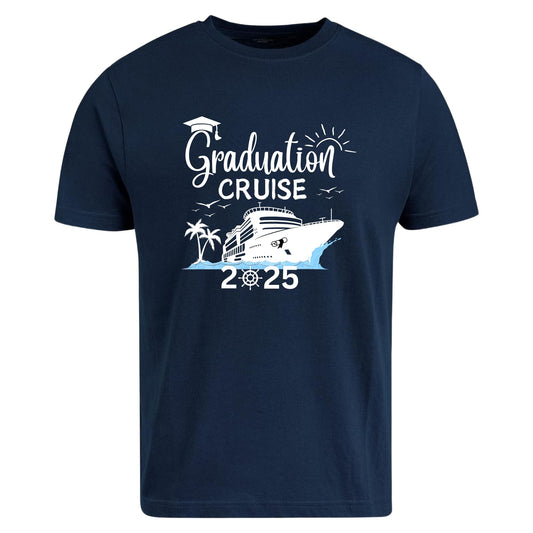 Be Buz Custom Graduation Cruise T Shirt Class of 2025 Personalized Family Vacation T-Shirt Matching Senior Trip Tee for Mom, Dad, Siblings Group
