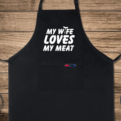 My Wife Loves Funny Aprons for men Printed Apron Gift for Her Chef Apron Kitchen Apron BBQ Apron Gift Baking Apron Father Day Gift
