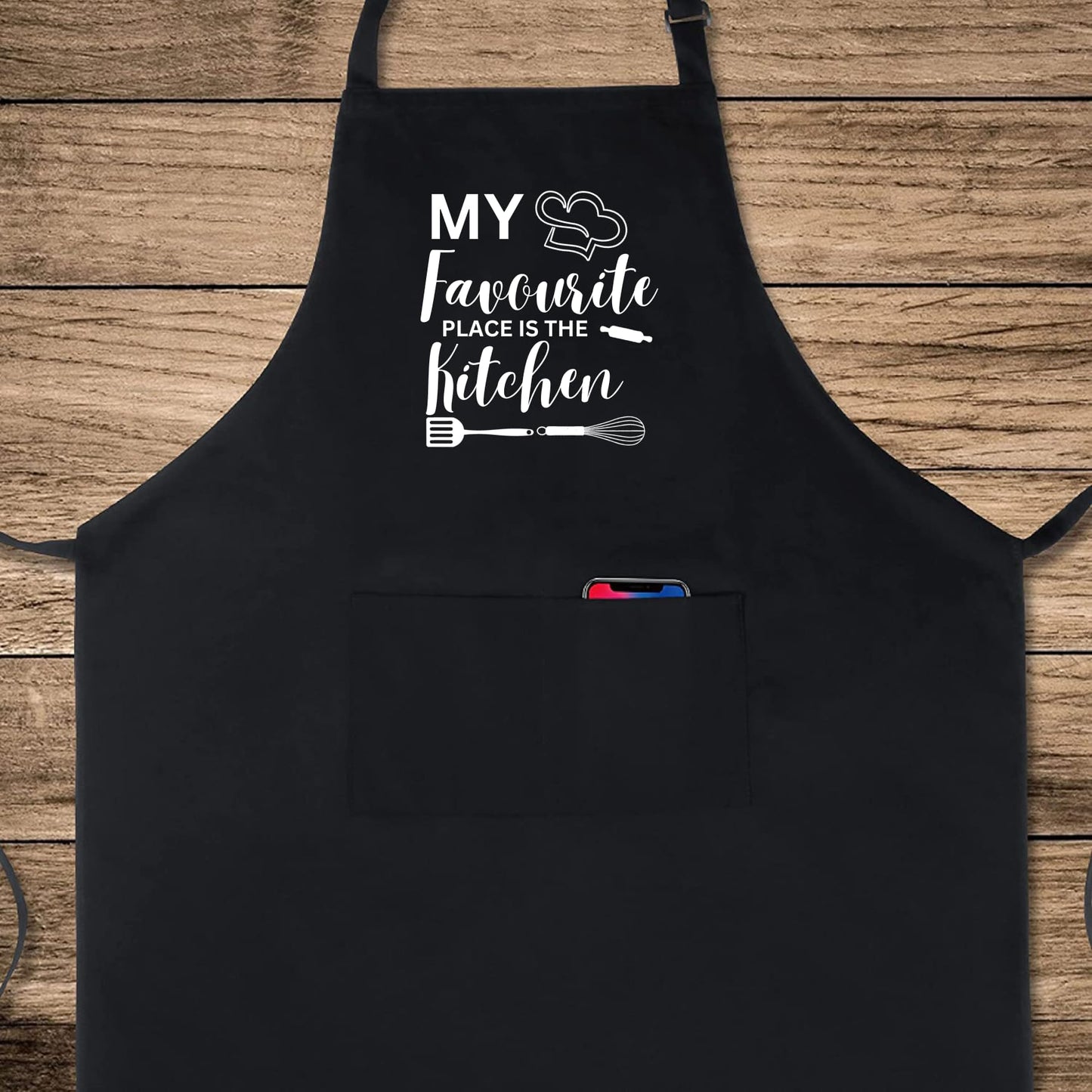 My Favourite Place Is The Kitchen Funny Aprons for men Printed Apron Gift for Her Chef Apron Kitchen Apron BBQ Apron Gift Baking Apron Father Day Gift