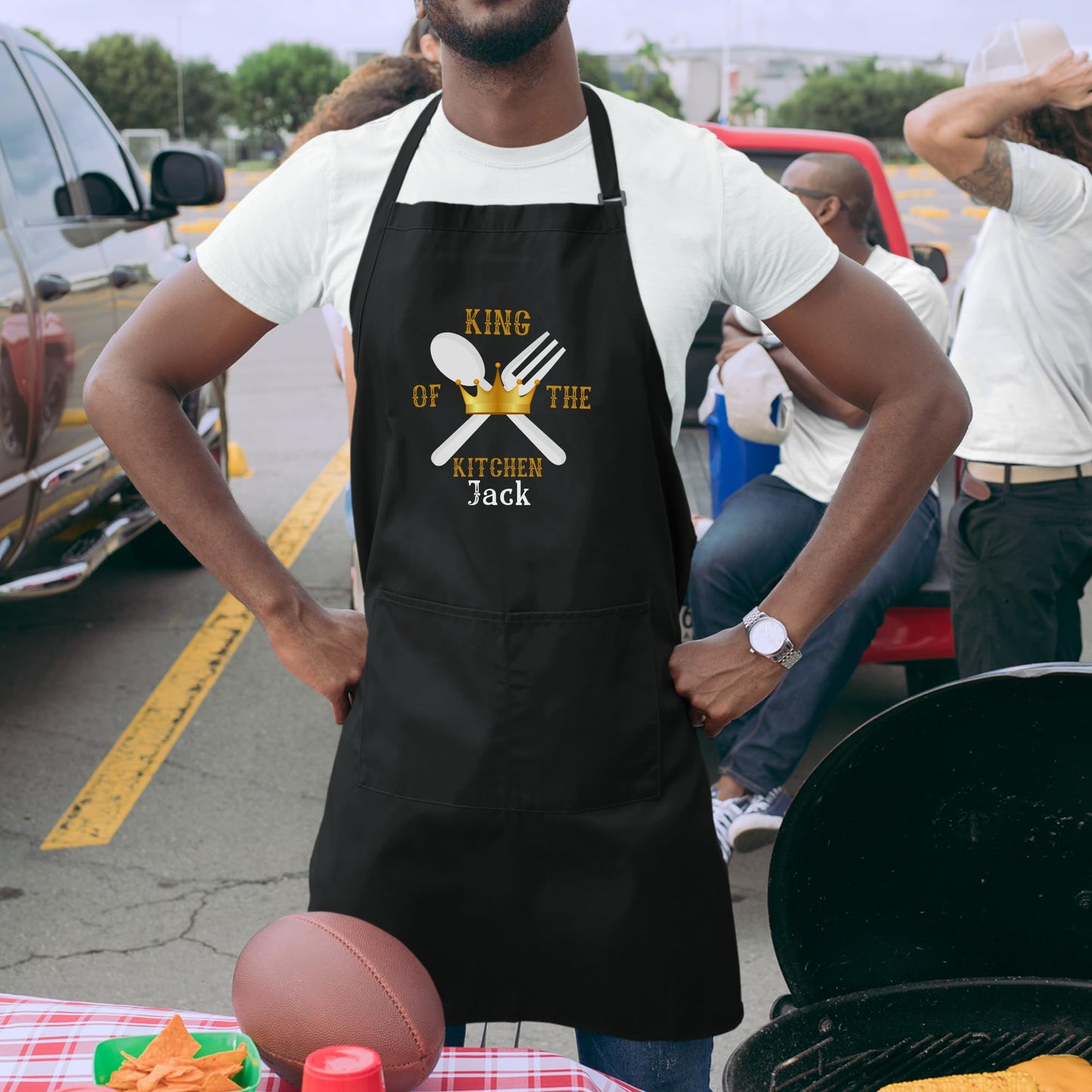 King Of The Kitchen Custom Apron Personalised Chef Aprons Grill Apron Gift for Him Her Aprons for Mens Dad Apron Kitchen Apron BBQ Apron Father Day Gift Black Apron