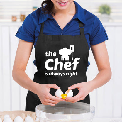 The Chef Is Always Right Funny Aprons for men Printed Apron Gift for Her Chef Apron Kitchen Apron BBQ Apron Gift Baking Apron Father Day Gift