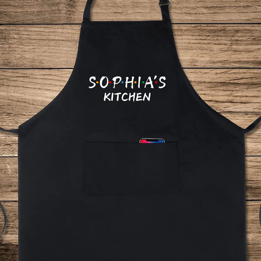 Custom Name Kitchen Apron Personalized Chef Apron with Adjustable Straps women apron gift for her mom gift Personalized Apron for Chefs and Bakers
