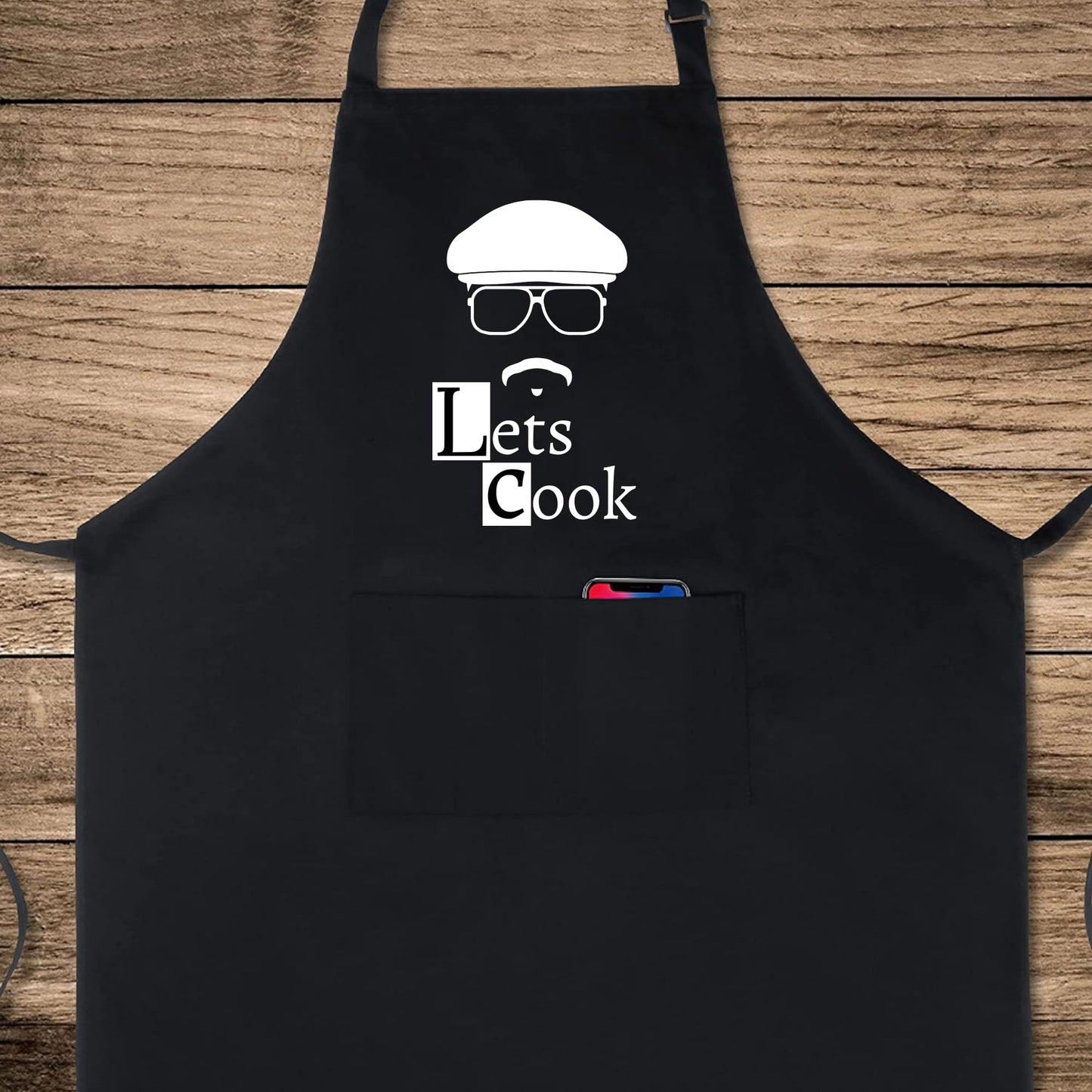 Lets Cook Funny Aprons for Mens Dad Aprons Gift for Him Her Chef Apron Kitchen Apron BBQ Apron Grill Apron Father Day Gift Black Apron
