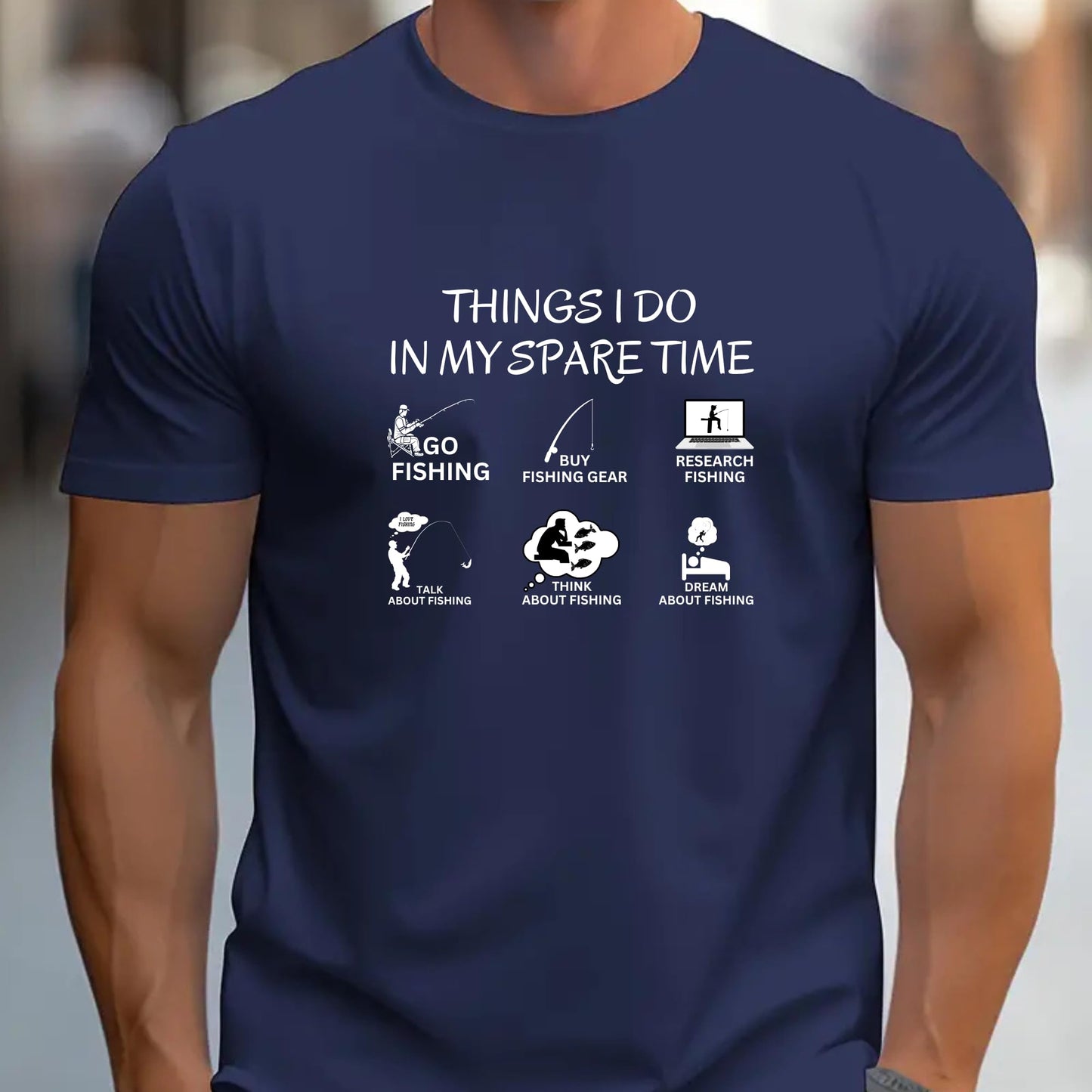 Things I Do in My Spare Time Go Fishing T-Shirt - Funny Fishing Lover Gift Idea for Men & Women - Soft Cotton Tee for Anglers & Hobbyists - Top Tee