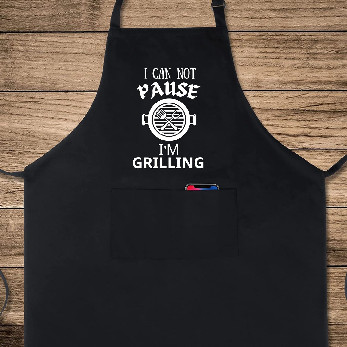 I Can Not Pause I'M Grilling Funny Aprons for men Printed Apron Gift for Her Chef Apron Kitchen Apron BBQ Apron Gift Baking Apron Father Day Gift