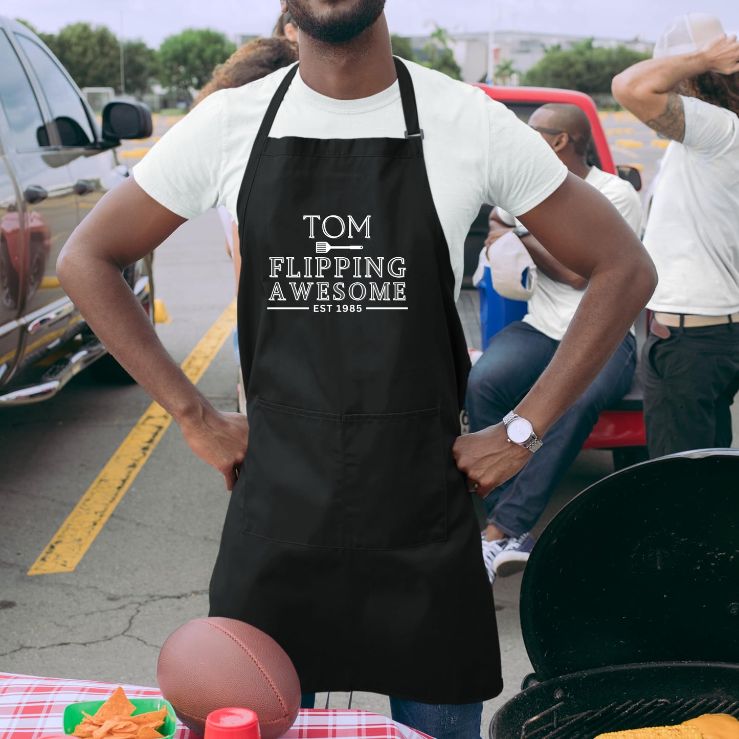 Flipping Awesome Custom Apron Grill Apron Gift for Him Her Aprons for Mens womens Dad Apron Chef Apron Kitchen Apron BBQ Apron Father Day Gift Black Apron