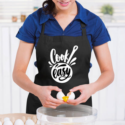 Cook Easy Funny Aprons for men Printed Apron Gift for Her Chef Apron Kitchen Apron BBQ Apron Gift Baking Apron Father Day Gift