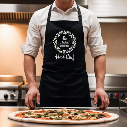 Custom Head Chef Apron Personalised Chef Grill Apron Gift for Him Her for Mens and Womens Dad Kitchen BBQ Father Day Gift Black Apron