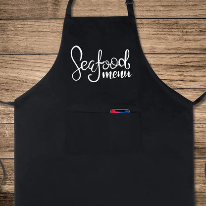 Seafood Menu Funny Aprons for men Printed Apron Gift for Her Chef Apron Kitchen Apron BBQ Apron Gift Baking Apron Father Day Gift