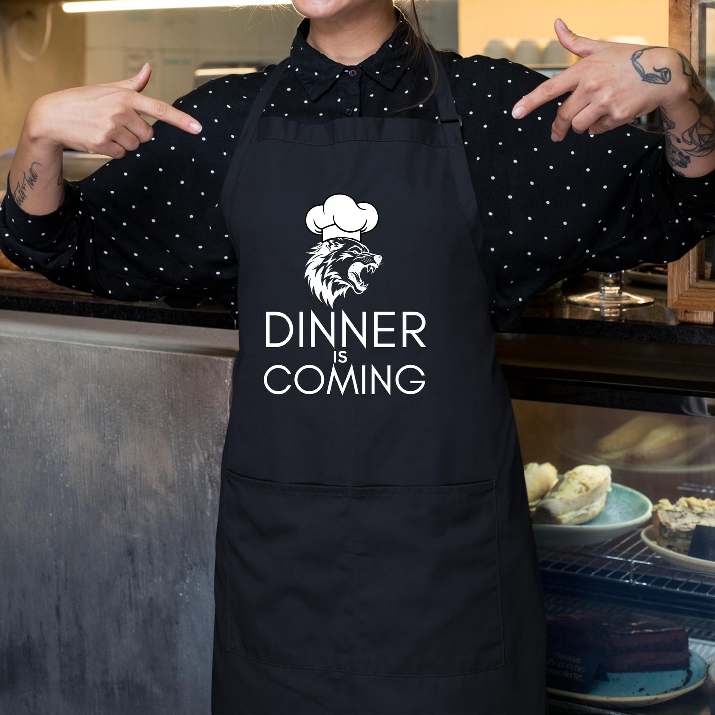 Dinner Is Comming Funny Aprons for Women Printed Apron Gift for Her Chef Apron Kitchen Apron BBQ Apron Gift Baking Apron Father Day Gift