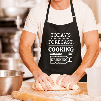 Today's Forecast: Cooking Drinking Funny Aprons for men Printed Apron Gift for Her Chef Apron Kitchen Apron BBQ Apron Gift Baking Apron Father Day Gift