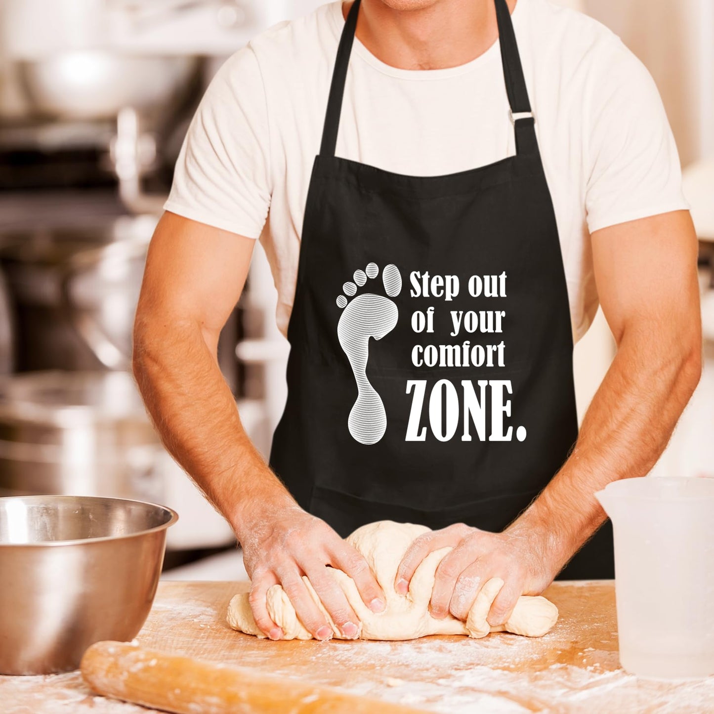 Step Out Of Your Comfort Zone. Funny Aprons for men Printed Apron Gift for Her Chef Apron Kitchen Apron BBQ Apron Gift Baking Apron Father Day Gift