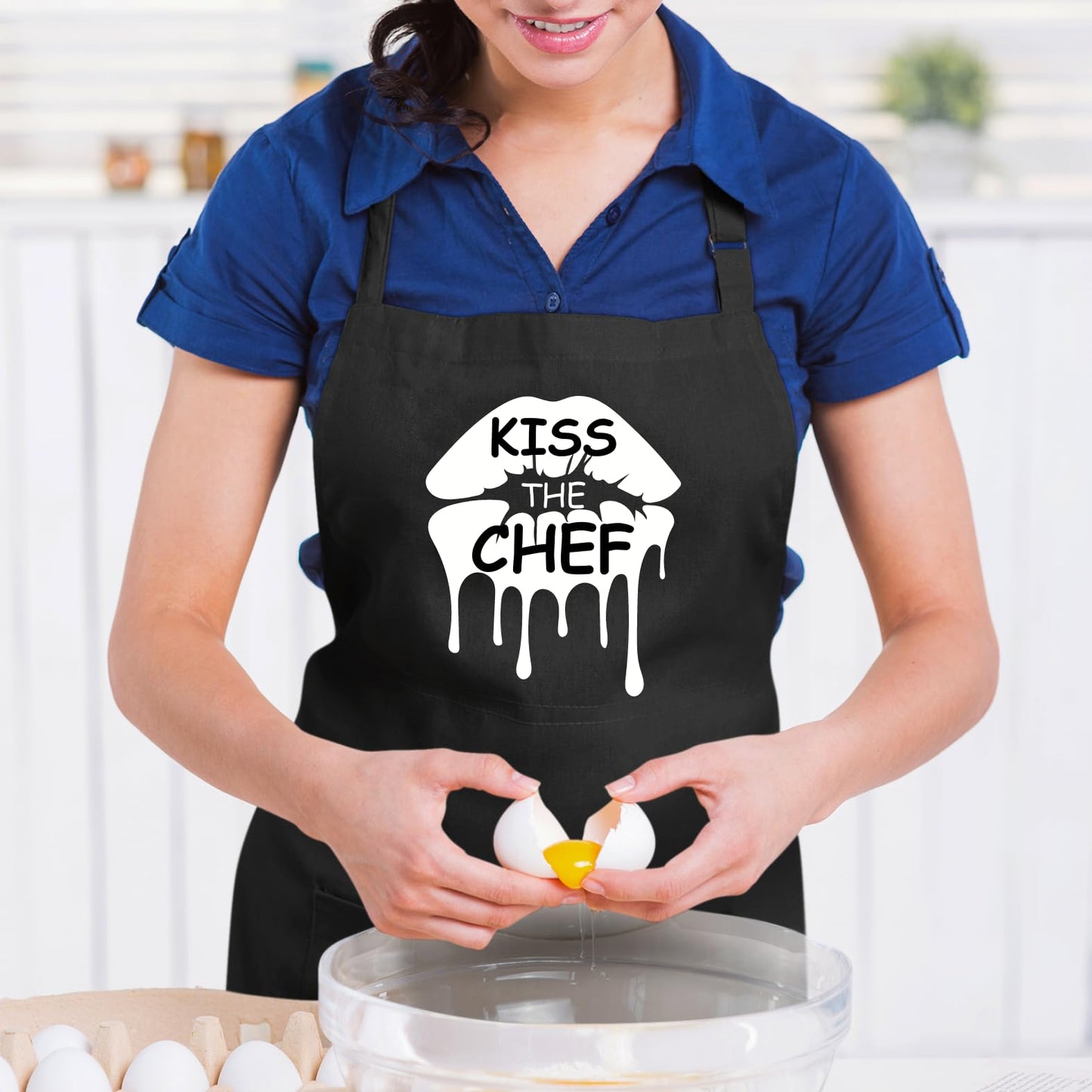 Kiss The Chef Funny Aprons for men Printed Apron Gift for Her Chef Apron Kitchen Apron BBQ Apron Gift Baking Apron Father Day Gift