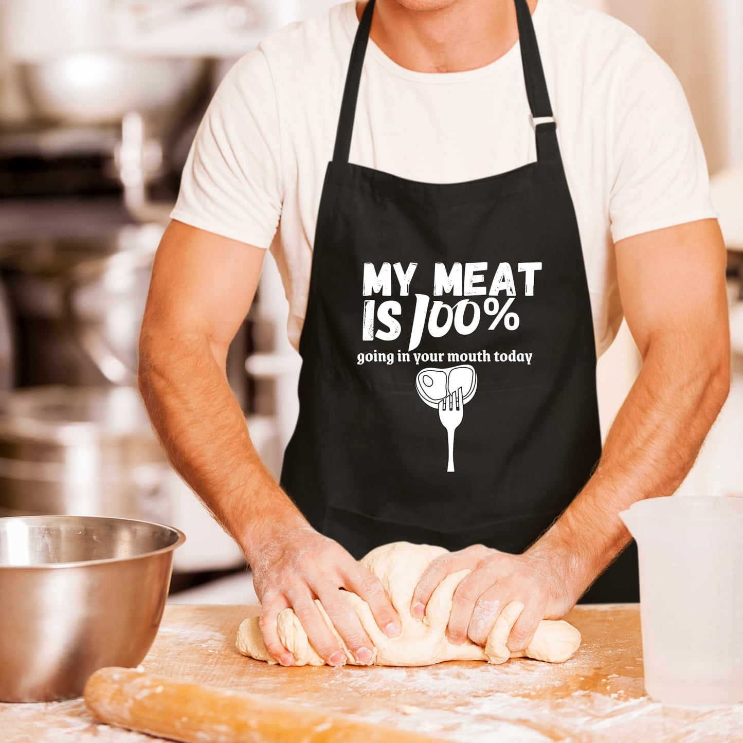 My Meat Is 100% Going in Your Mouth Today Funny Aprons for men Printed Apron Gift for Her Chef Apron Kitchen Apron BBQ Apron Gift Baking Apron Father Day Gift