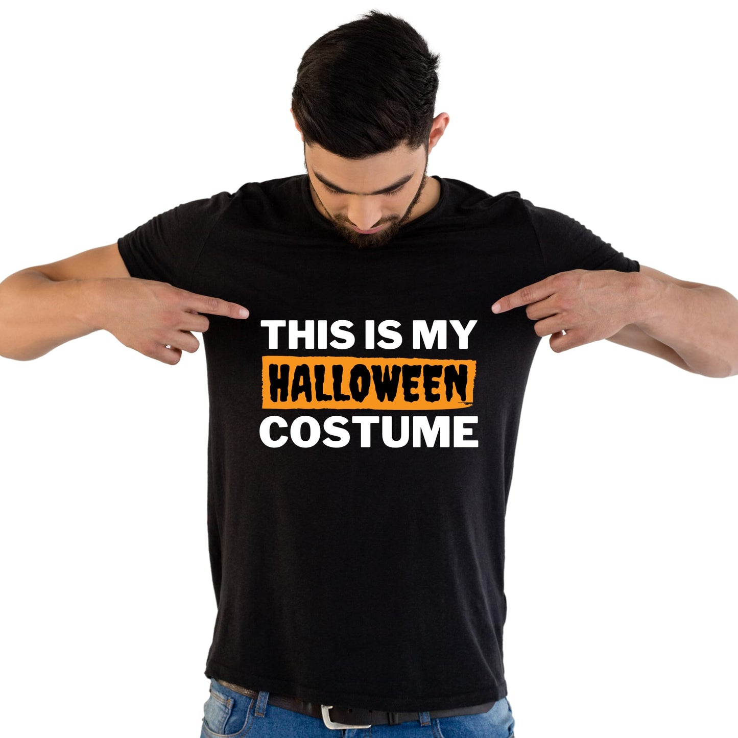 Be Buz This is My Halloween Costume Halloween Party Fun Adults Logo Printed Unisex Men Women Summer Winter Cotton Crew Neck Casual T-Shirt - Top Tee