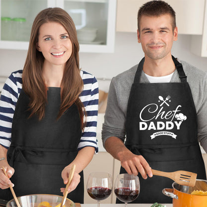 Chef Daddy Good Stuff Funny Aprons for Mens Dad Aprons Gift for Her Chef Apron Kitchen Apron BBQ Apron Grill Apron Mother Day Gift Black Apron