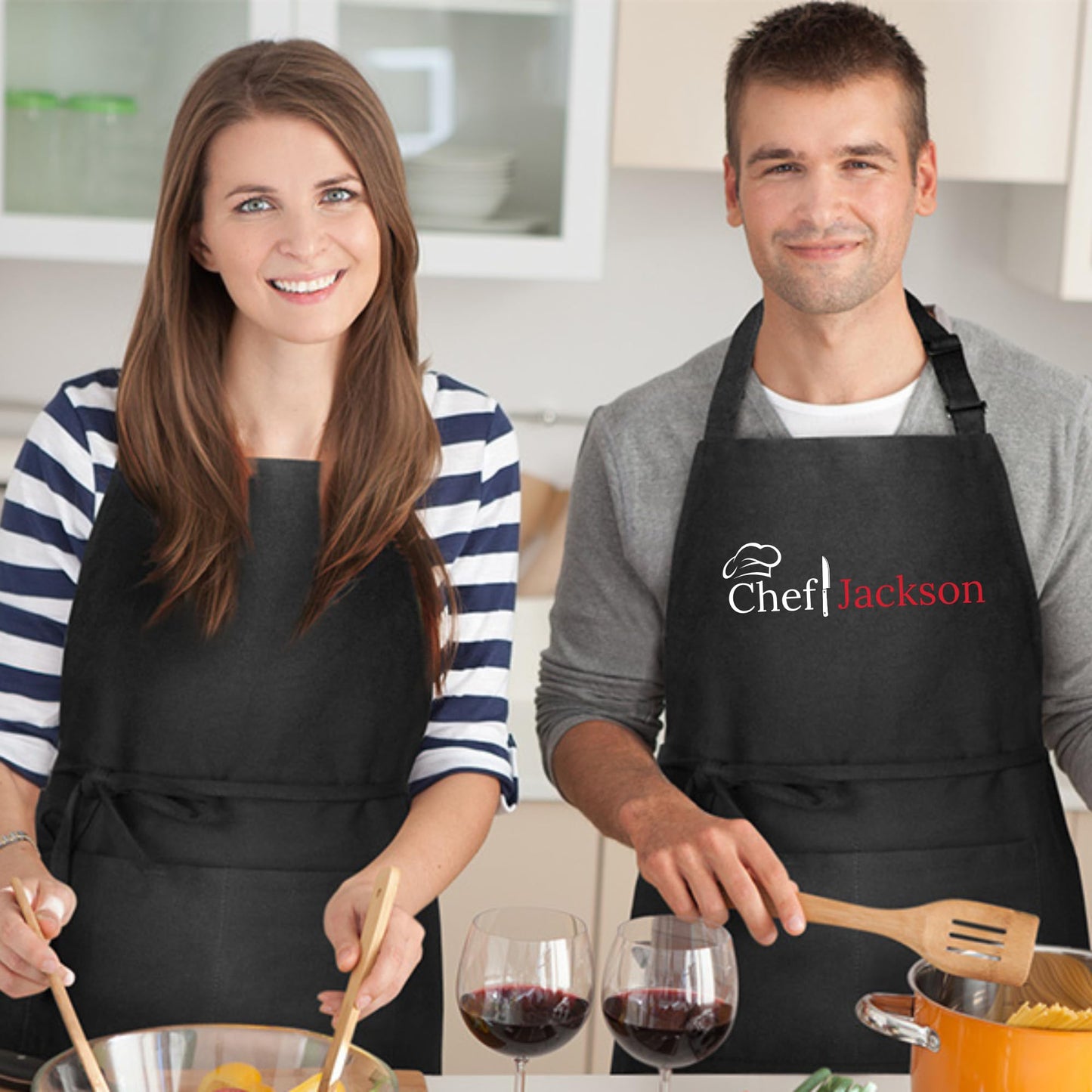 Custom Chef Name Personalized Apron Dad BBQ Custom Apron Adjustable Bib Apron for Men and Women Unique Gift for Chefs BBQ Grillers Bakers and Cooking Enthusiasts