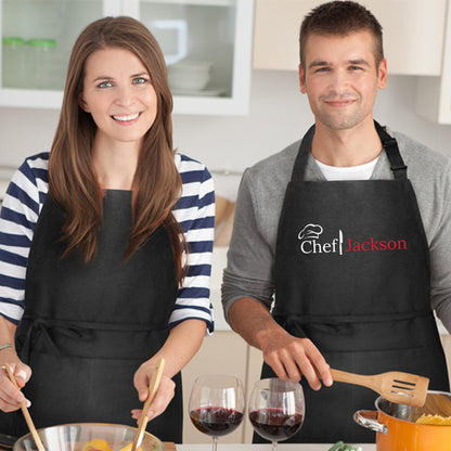Custom Chef Name Personalized Apron Dad BBQ Custom Apron Adjustable Bib Apron for Men and Women Unique Gift for Chefs BBQ Grillers Bakers and Cooking Enthusiasts