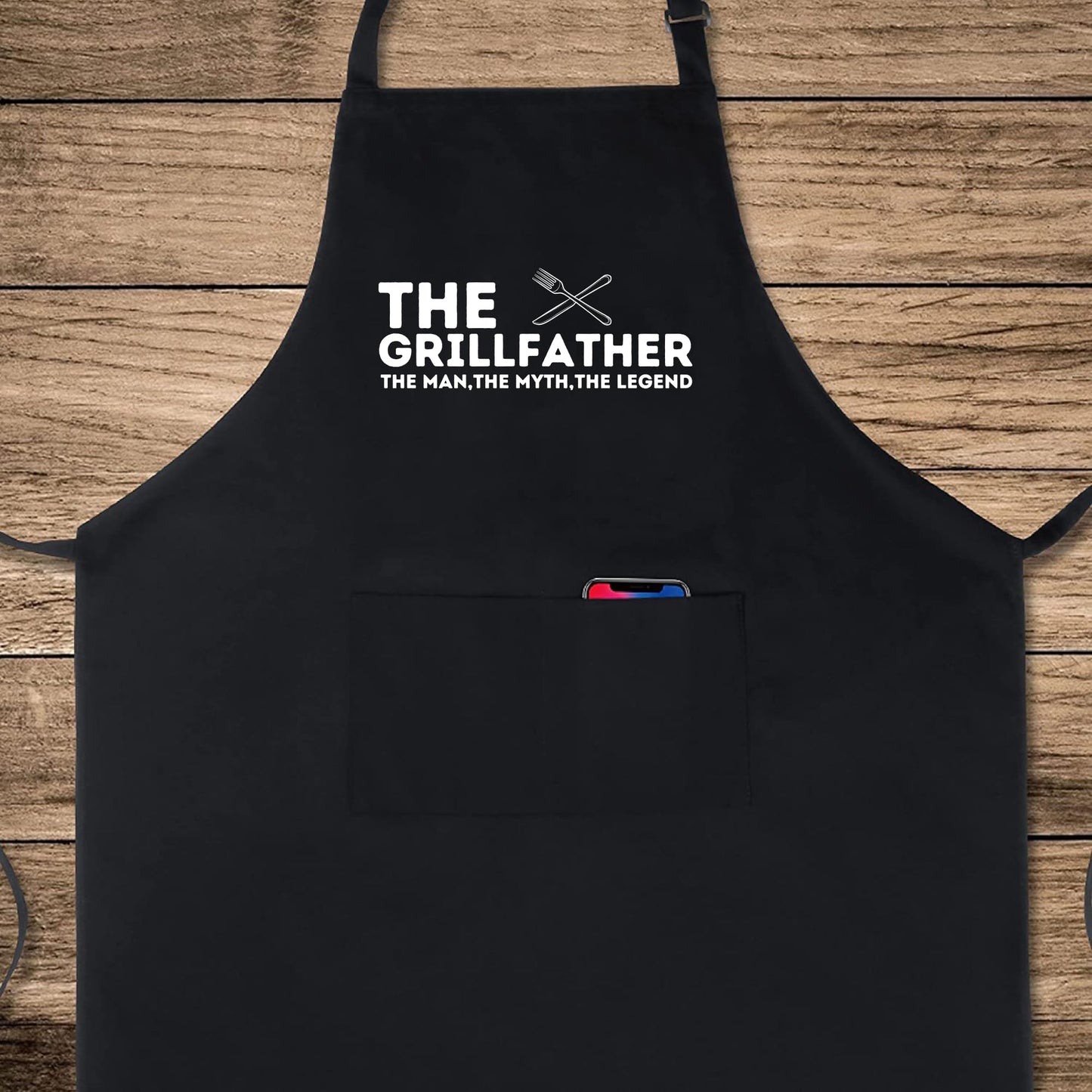 The Grillfather The Man, The Myth, The Legend Funny Aprons for men Printed Apron Gift for Her Chef Apron Kitchen Apron BBQ Apron Gift Baking Apron Father Day Gift