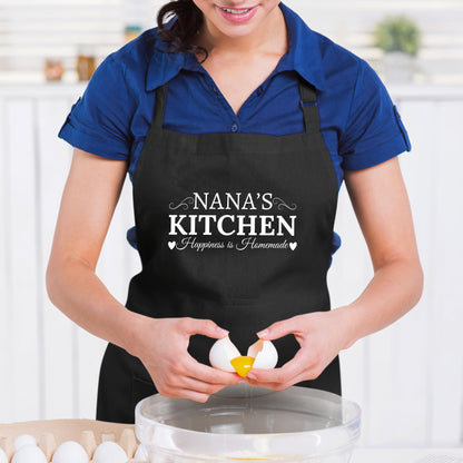 Nanas Kitchen Happiness is Homemade Funny Aprons for Womens Granny Aprons Gift for Him Her Chef Apron Kitchen Apron BBQ Apron Grill Apron Mother Day Gift Black Apron