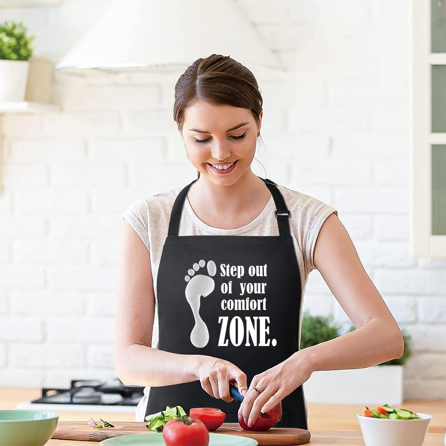 Step Out Of Your Comfort Zone. Funny Aprons for men Printed Apron Gift for Her Chef Apron Kitchen Apron BBQ Apron Gift Baking Apron Father Day Gift