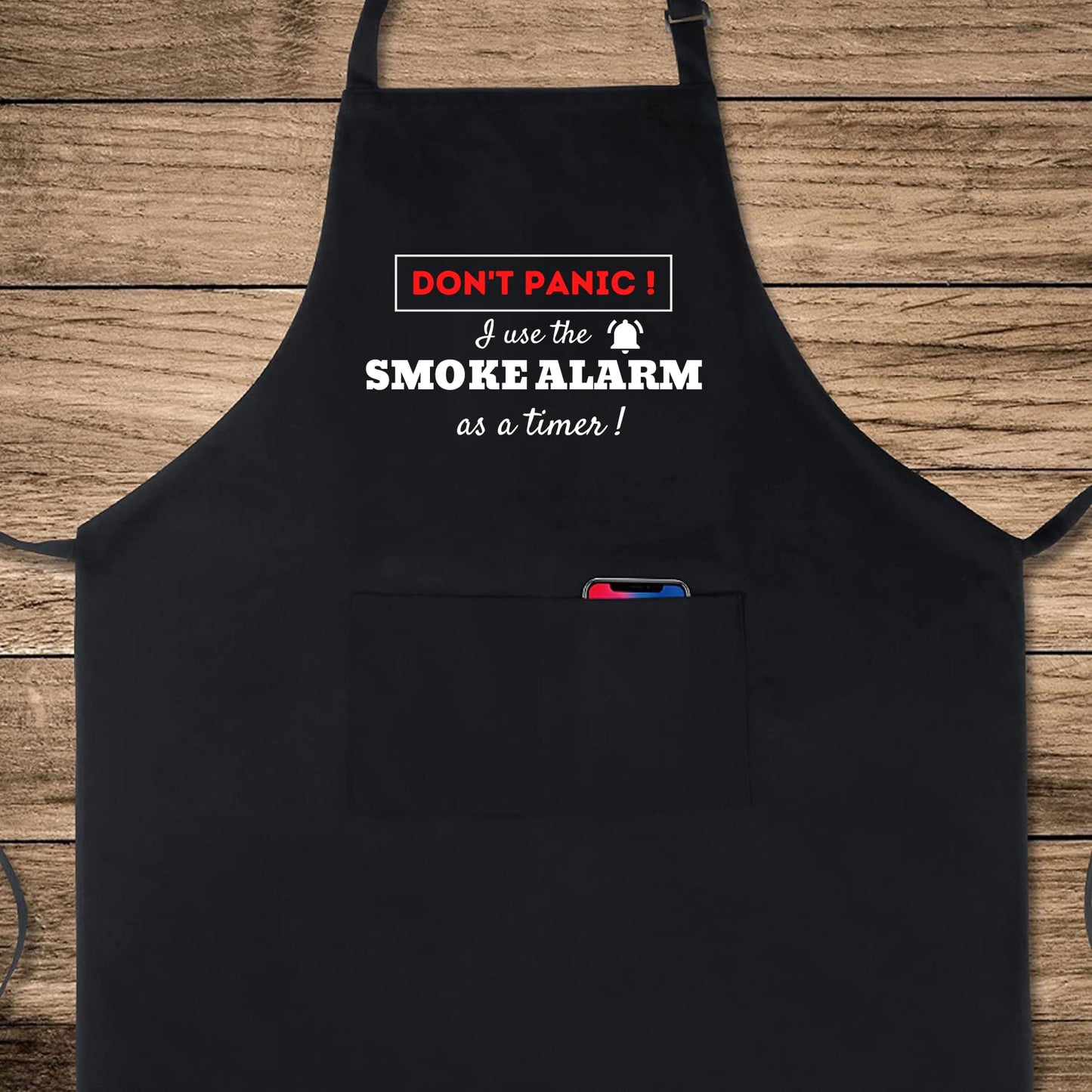 Don't Panic I Use The Smoke Alarm as a Timer Funny Aprons for men Printed Apron Gift for Her Chef Apron Kitchen Apron BBQ Apron Gift Baking Apron Father Day Gift