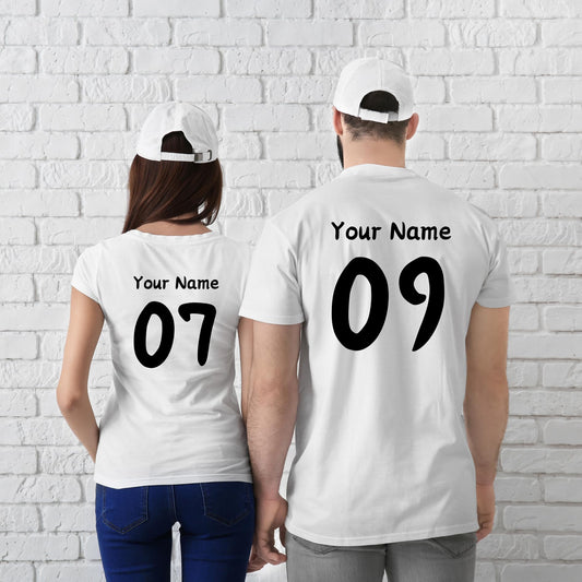 Personalised T-Shirt Your Name & Number Any Country or Club Badge Jersey Retro Top Adults Logo Printed Unisex Men Women Cotton Crew Neck Casual T-Shirt