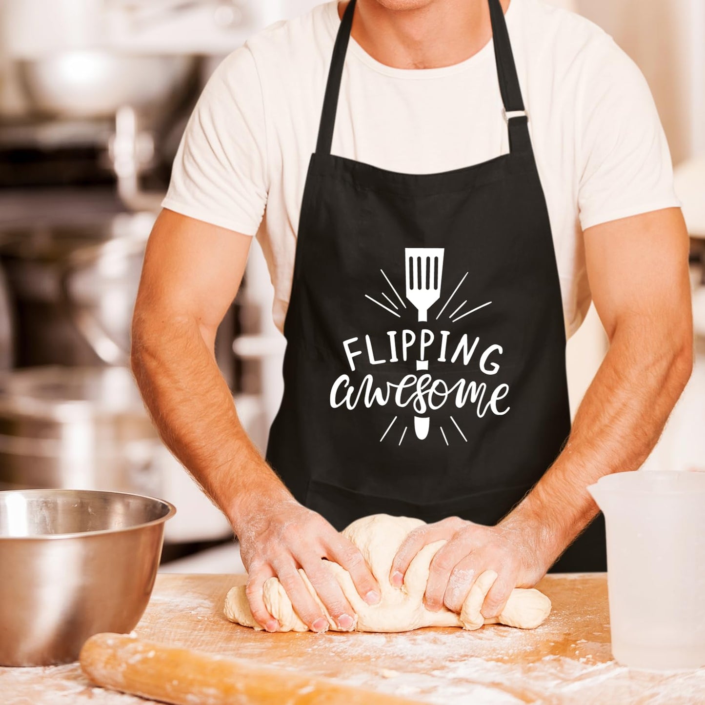 Flipping Awesome Funny Aprons for men Printed Apron Gift for Her Chef Apron Kitchen Apron BBQ Apron Gift Baking Apron Father Day Gift