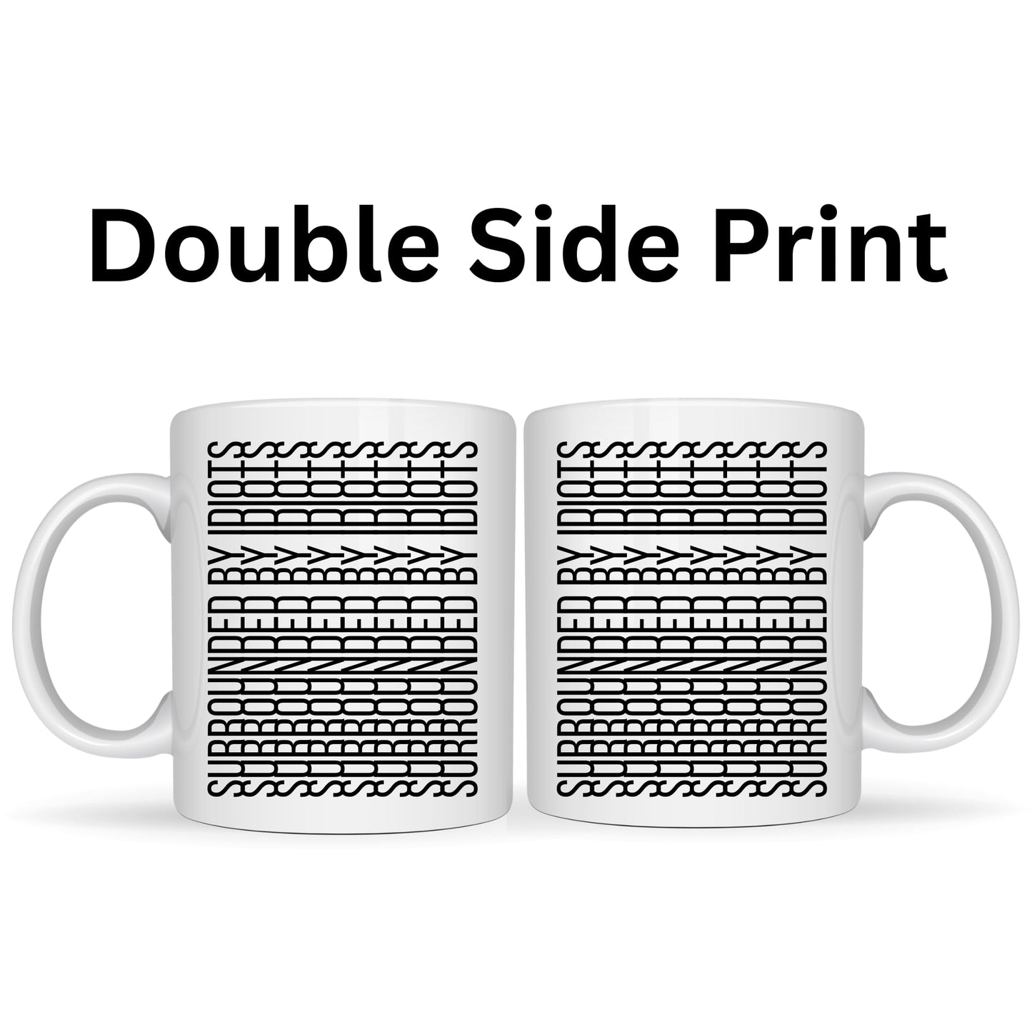Be Buz Surrounded by Idiots Hidden Message Mug - Funny Geometric Optical Illusion Coffee Cup - 11oz White Ceramic Tea Mug