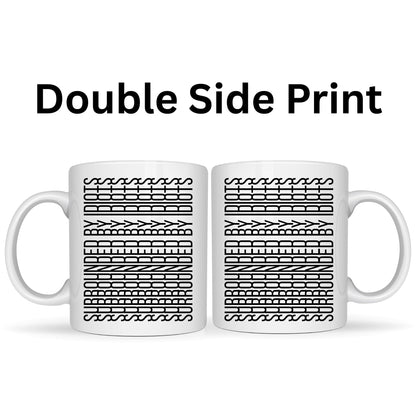 Be Buz Surrounded by Idiots Hidden Message Mug - Funny Geometric Optical Illusion Coffee Cup - 11oz White Ceramic Tea Mug