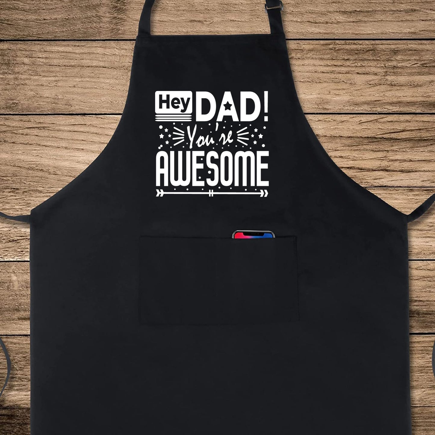 Hey Dad You're Awesome Funny Aprons for men Printed Apron Gift for Her Chef Apron Kitchen Apron BBQ Apron Gift Baking Apron Father Day Gift