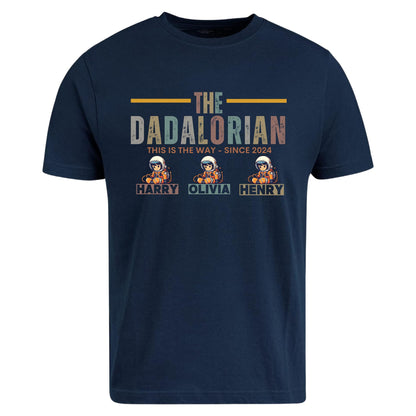 Be Buz The DADALORIAN Shirt Custom Father's Day Shirt with Kid Names Personalized Dad T-Shirt Funny Gift for Him from Kids Mandalorian-Inspired Dad Tee