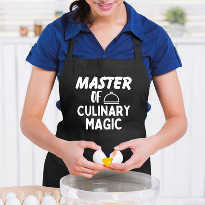 Master Of Culinary Magic Funny Aprons for men Printed Apron Gift for Her Chef Apron Kitchen Apron BBQ Apron Gift Baking Apron Father Day Gift