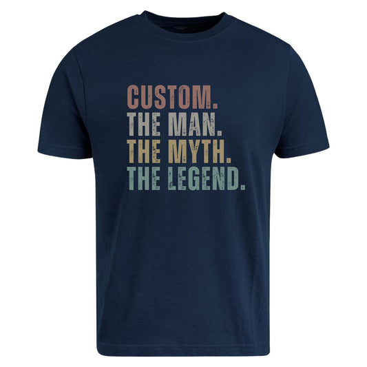 Be Buz The Man Myth Legend Men Personalized Name T-Shirt for Him Custom Men's Cotton Tee