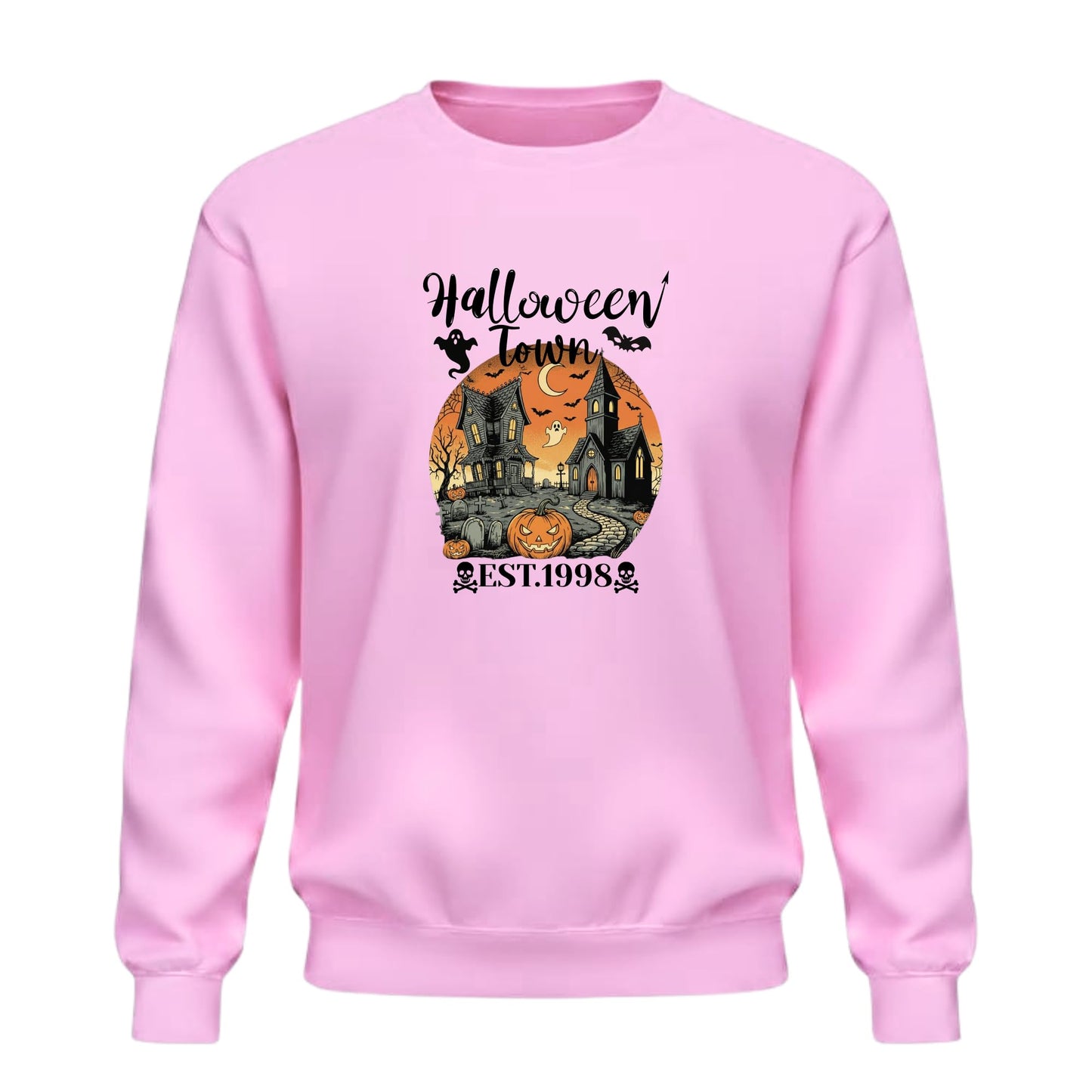 Be Buz Halloween Town Est. 1998 Vintage 90s Style Graphic Sweatshirt – Halloween University Crewneck Pullover – Spooky Season Unisex Sweatshirt - Top Tee