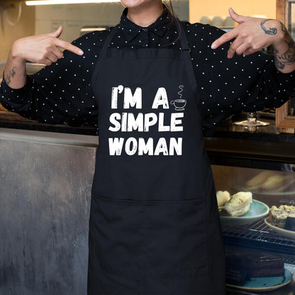 I'M A Simple Women Funny Aprons for Women Printed Apron Gift for Her Chef Apron Kitchen Apron BBQ Apron Gift Baking Apron Mother Day Gift