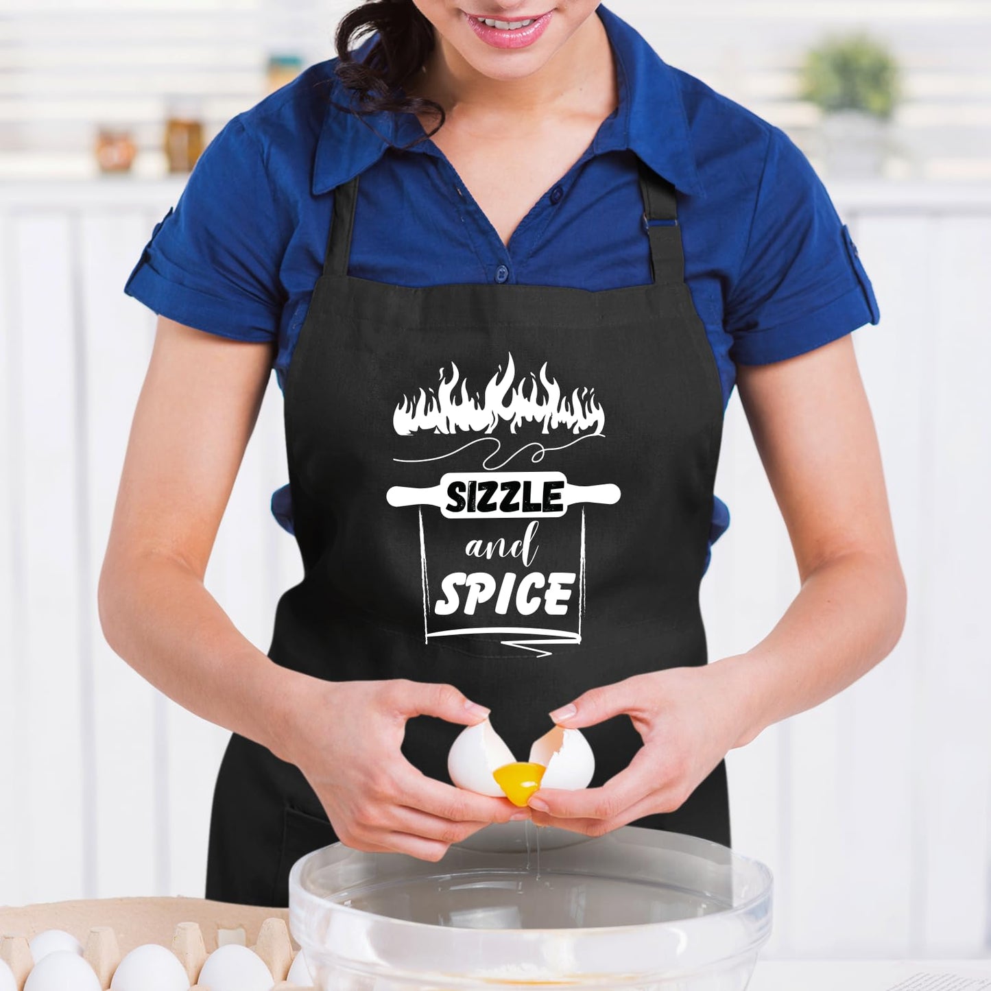Sizzle And Spice Funny Aprons for men Printed Apron Gift for Her Chef Apron Kitchen Apron BBQ Apron Gift Baking Apron Father Day Gift