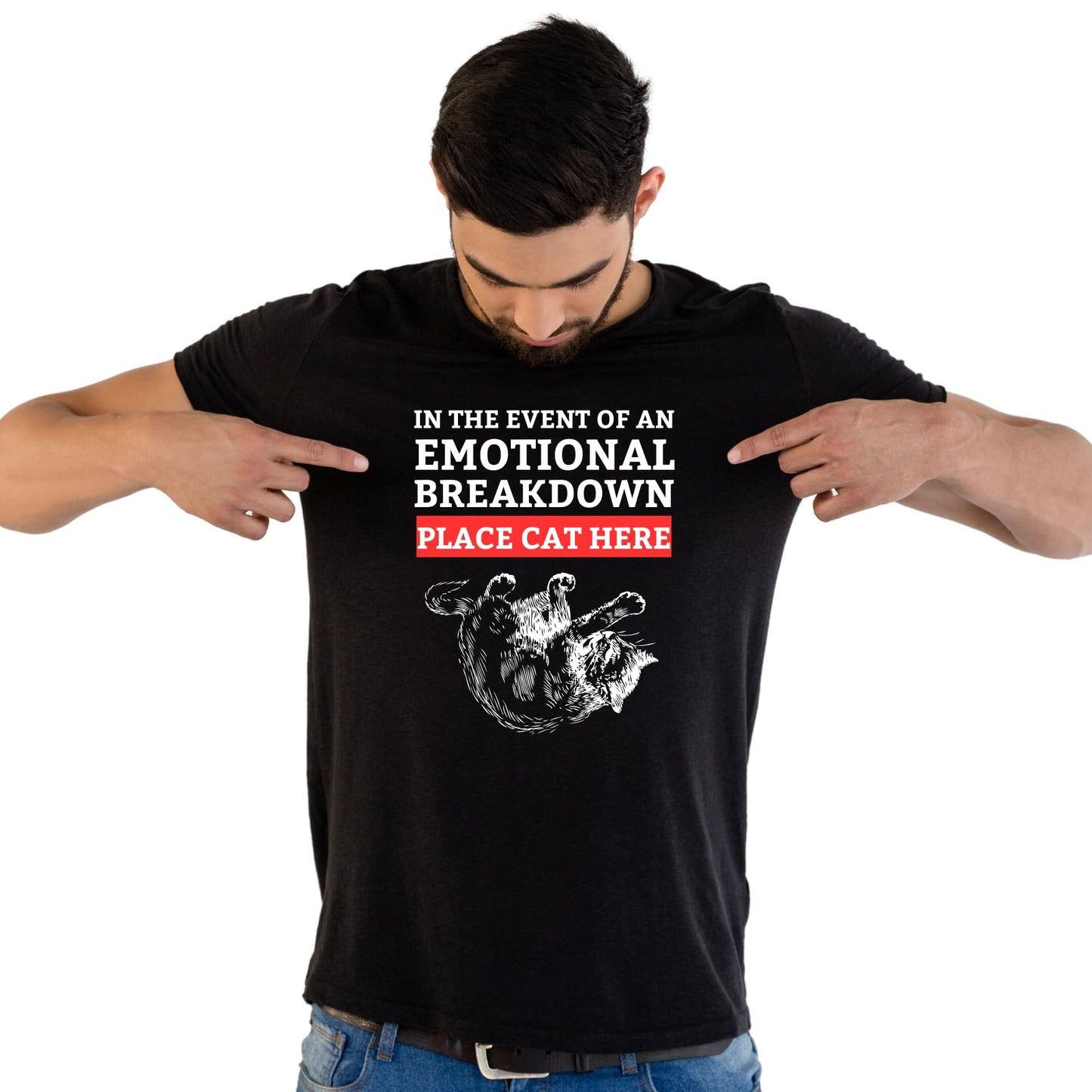 in The Event of an Emotional Breakdown Funny Printed Black Adults Unisex Men Women Summer Winter Cotton Crew Neck Casual T-Shirt - Top Tee