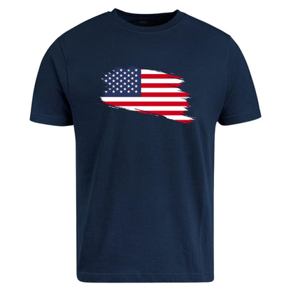 Be Buz American Flag T-Shirt USA Patriotic Shirt for Men and Women 4th of July, Veterans Day, Memorial Day Distressed Flag Graphic Tee