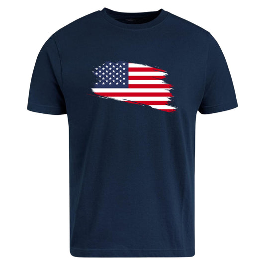 Be Buz American Flag T-Shirt USA Patriotic Shirt for Men and Women 4th of July, Veterans Day, Memorial Day Distressed Flag Graphic Tee