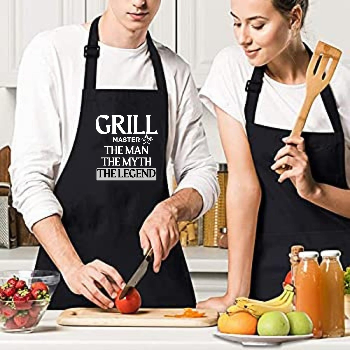 Be Buz Grill Master The Man The Myth The Legend Aprons for men Funny Printed Apron Gift for him Chef Apron Kitchen Apron BBQ Apron Gift Baking Apron Father Day Gift