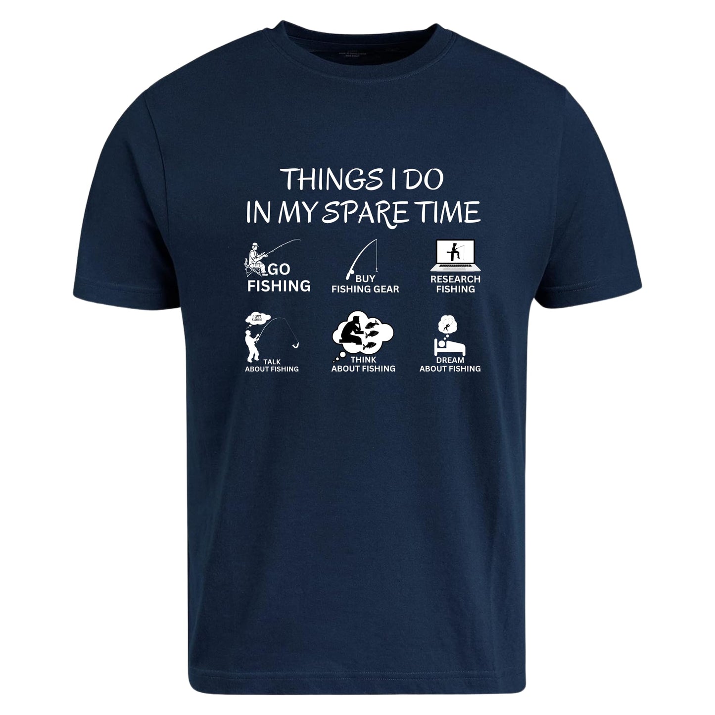 Things I Do in My Spare Time Go Fishing T-Shirt - Funny Fishing Lover Gift Idea for Men & Women - Soft Cotton Tee for Anglers & Hobbyists - Top Tee