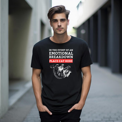 in The Event of an Emotional Breakdown Funny Printed Black Adults Unisex Men Women Summer Winter Cotton Crew Neck Casual T-Shirt - Top Tee