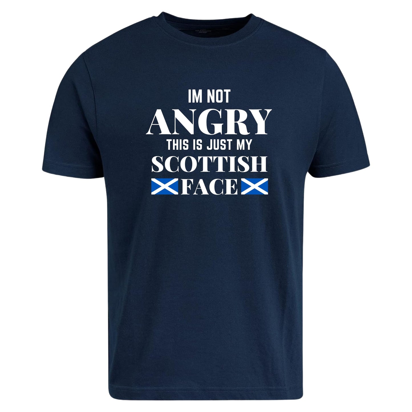 Be Buz I'm Not Angry This is Just My Scottish Face t Shirt Scottish Flag Graphic Tee Gift for him her - Top Tee