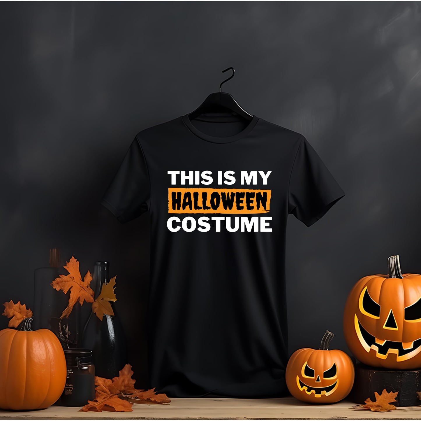 Be Buz This is My Halloween Costume Halloween Party Fun Adults Logo Printed Unisex Men Women Summer Winter Cotton Crew Neck Casual T-Shirt - Top Tee
