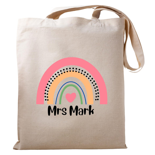 Personalised Teacher Bag with Name Custom Teacher Collage Tote Bag, Teacher Appreciation Gift, Customizable Design Reusable Casual Bag for Work Shopping Travel