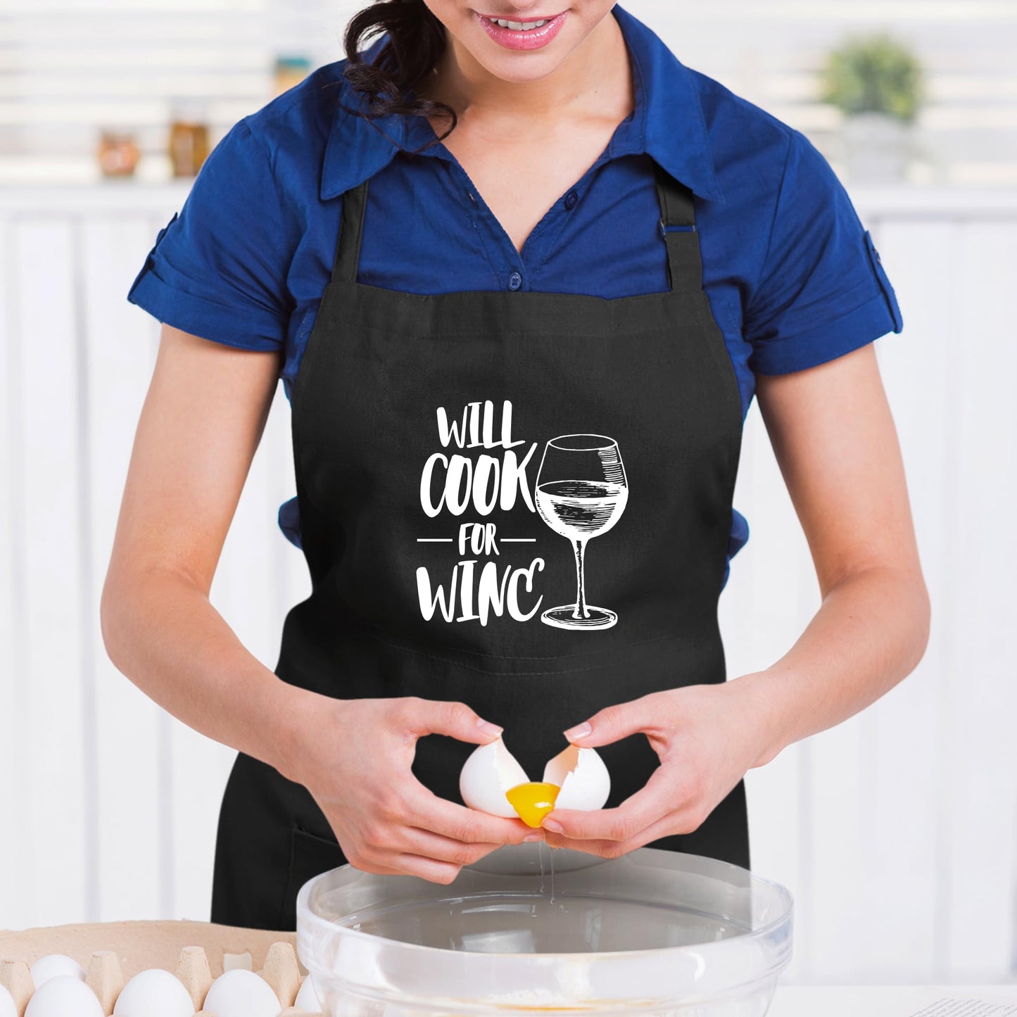 Will Cook for Wine Funny Aprons for Men Women Printed Apron Gift for Her Chef Apron Kitchen Apron BBQ Apron Gift Baking Apron Mother Day Gift Father Day