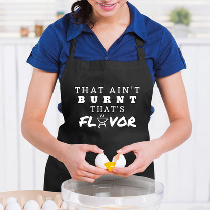 That Ain't Burnt That's Flavor Funny Aprons for men Printed Apron Gift for Her Chef Apron Kitchen Apron BBQ Apron Gift Baking Apron Father Day Gift